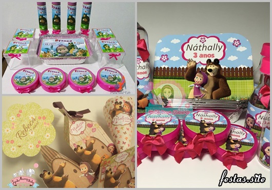 Modelos de Kit Festa Masha e o Urso