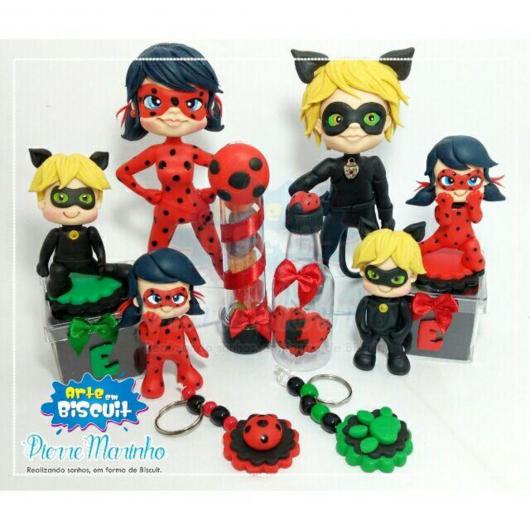 Lembrancinhas Ladybug em biscuit chaveiro