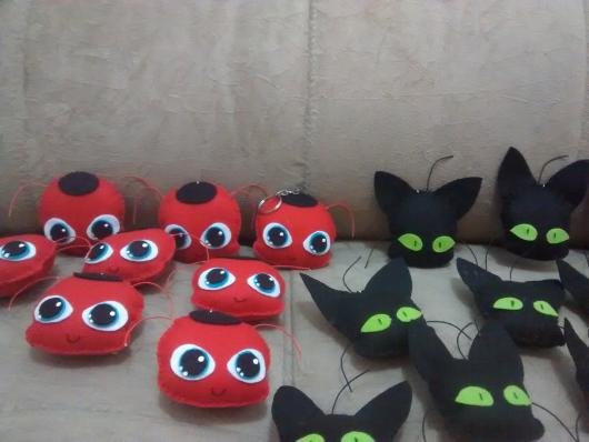 Lembrancinhas Ladybug em feltro chaveirinhos