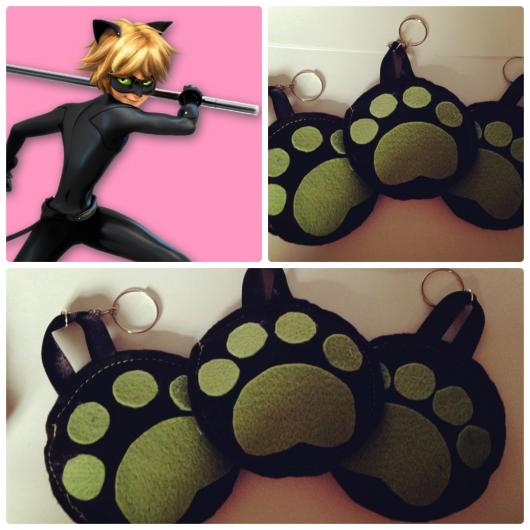 Lembrancinhas Ladybug em feltro chaveiro Catnoir