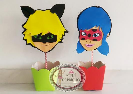 Lembrancinhas Ladybug com EVA centro de mesa porta doces
