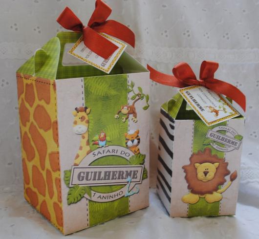 Lembrancinhas Personalizadas Safari: caixinha de leite