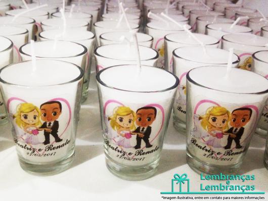Lembrancinhas Personalizadas para Casamento: copo com vela