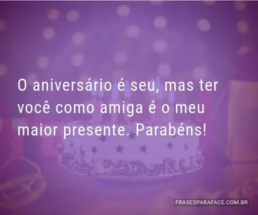 Mensagem de Aniversário para Amiga curta