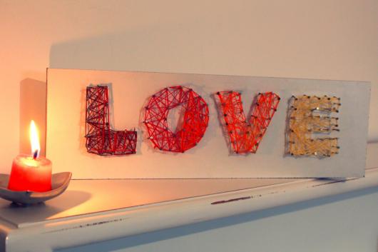 Presente Dia dos Namorados: arte com barbante escrito Love