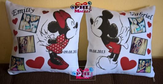 Presente Dia dos Namorados: almofadas do Mickey com fotos do casal