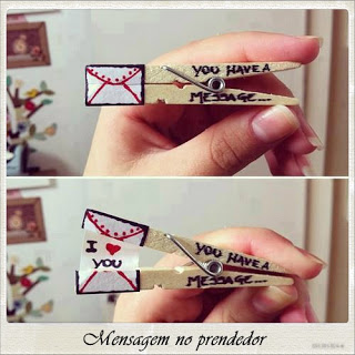 Presente Dia dos Namorados: prendedor com mensagem I Love You