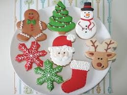 Biscoitos Decorados de Natal no formato de floco de neve