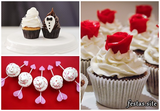 Cupcake para Casamento modelo com topper