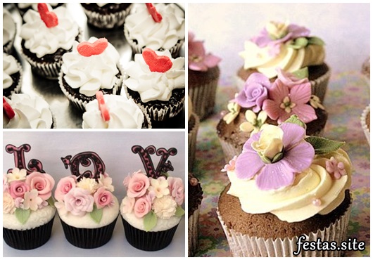 Cupcake para Casamento com flores