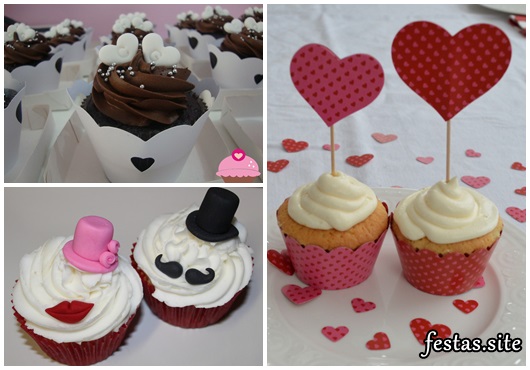 Cupcake para Casamento com coração