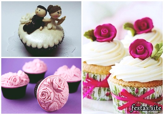 Cupcake para Casamento com noivinhos