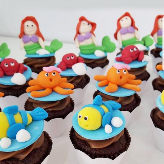 Cupcakes Decorados Pequena Sereia