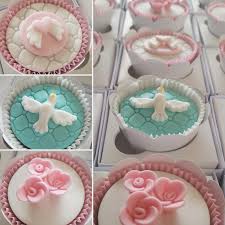 Cupcakes Decorados para batizado rosa e zul