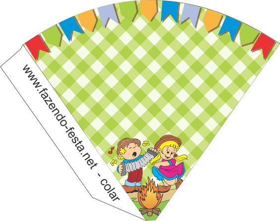 Decoração Festa Junina kit festa para imprimir cone