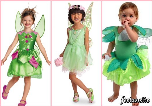 Fantasia Sininho baby com asa verde