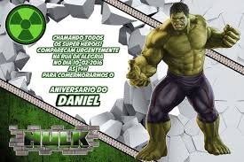Festa do Hulk modelo de convite cartão cinza e verde