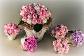 Lembrancinha Dia das Mães em tecido vaso de rosas