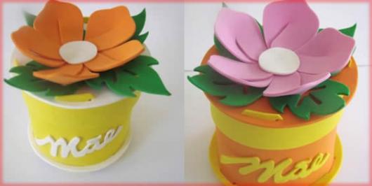 Lembrancinha Dia das Mães em EVA vasinho de flor