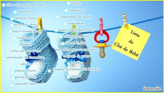 Lista de Chá de Bebê modelo para imprimir