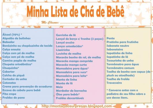 Lista De Ch De Beb Modelos Para Imprimir Dicas Para Fazer A Sua