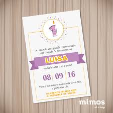 Mesversário Convites cartão branco e roxo