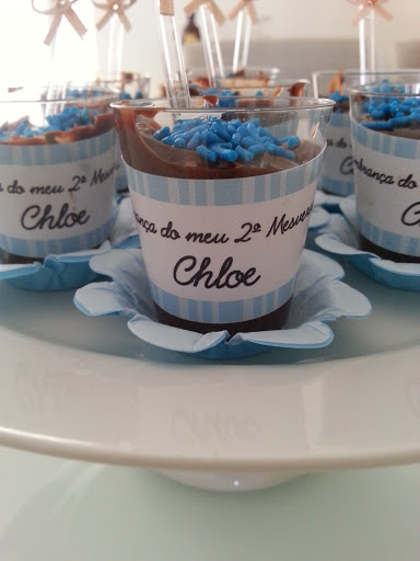 Mesversário lembrancinha docinho com aplique de agradecimento