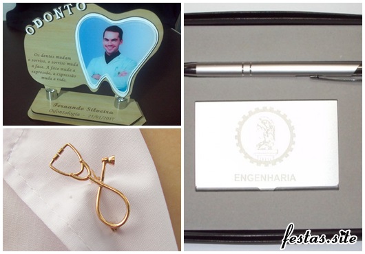 Presente de Formatura para filha broche no formato de estetoscópio 