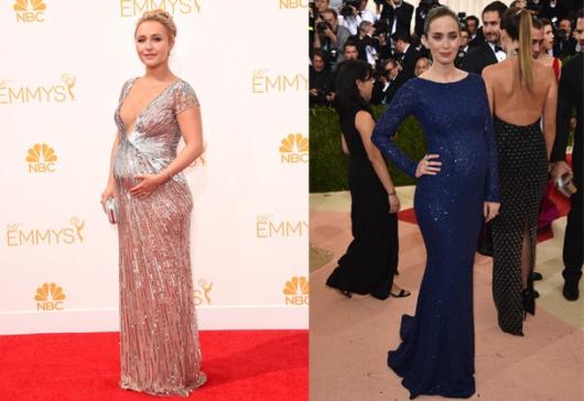 Vestido de Festa para Gestante prata longo com decote