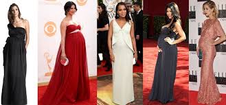 Vestido de Festa para Gestante longo vermelho com decote