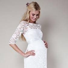 vestido de noiva para grávidas simples rendado