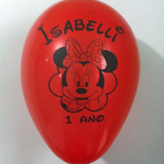 Balões de Festa personalizados com desenho da Minnie