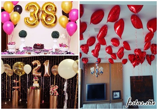 Balões de Festa metalizados com formato de corações vermelhos