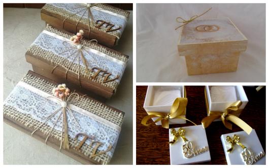 Caixas de MDF lembrancinhas bodas de ouro