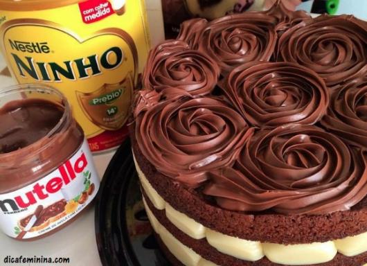 receita bolo de chocolate com nutella e leite ninho