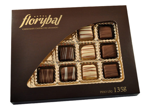 Bombons Finos para presente com formato quadrado