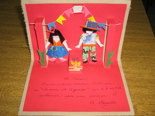 Convite Festa Junina com aplique 3D