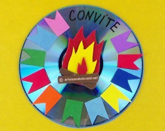 Convite Festa Junina feito com CD