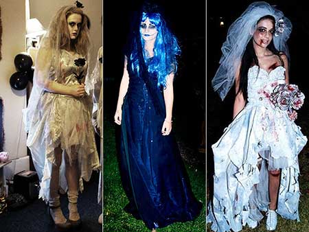 Fantasia Noiva Cadáver azul escuro longo