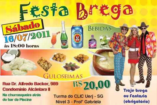 Festa Brega convite cartão com foto