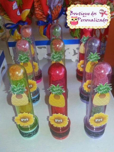Festa Brega lembrancinha tubete personalizado
