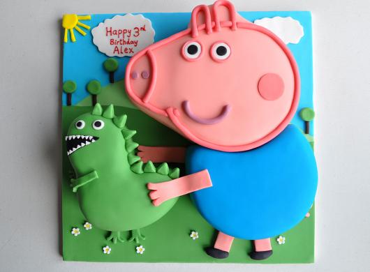 bolo festa George Pig com cenário
