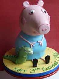 dica de decoração para bolo festa George Pig