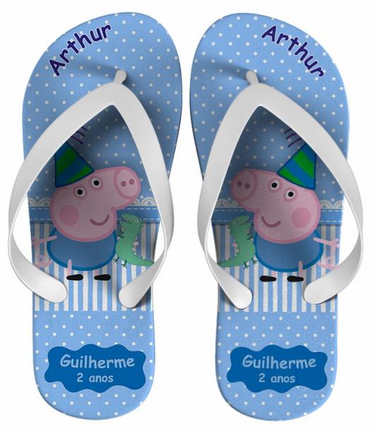 sandália personalizada para festa George Pig