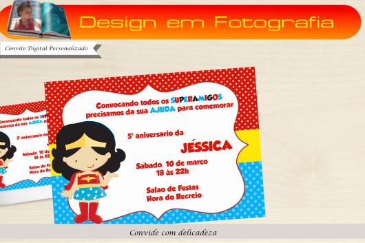 Festa Mulher Maravilha convite baby