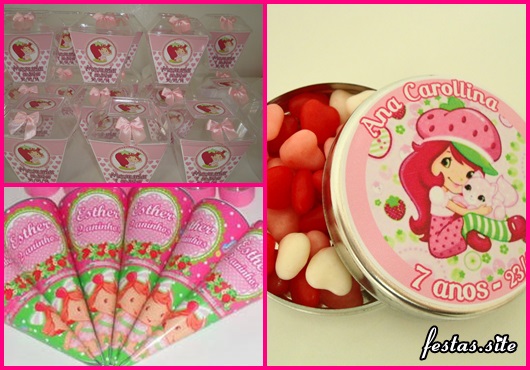 Lembrancinha da Moranguinho cone personalizado