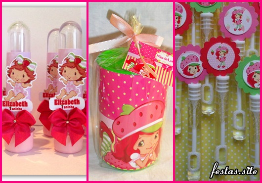 Lembrancinha da Moranguinho tubete personalizado