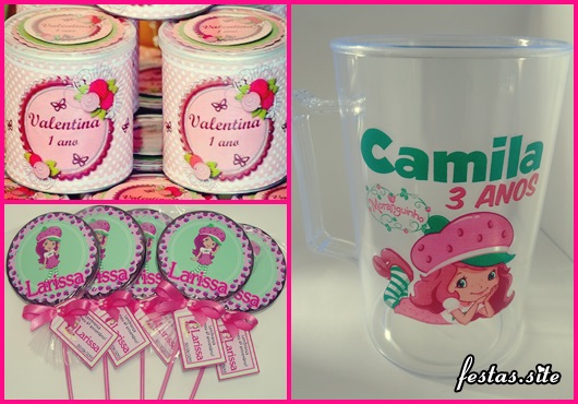 Lembrancinha da Moranguinho caneca personalizada