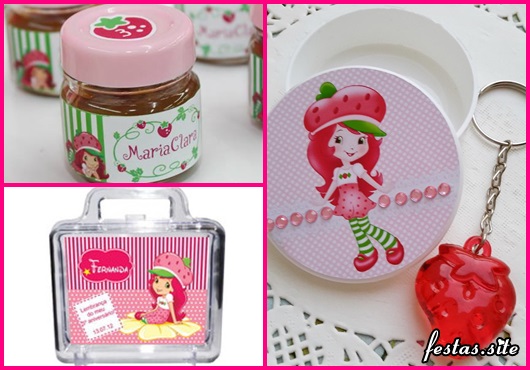 Lembrancinha da Moranguinho chaveiro de acrílico