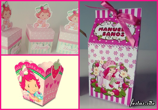 Lembrancinha da Moranguinho caixa milk